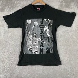 Vintage Jordan Shirt Mens Medium Black Big Sky Magic Johnson Tees Rap 90s